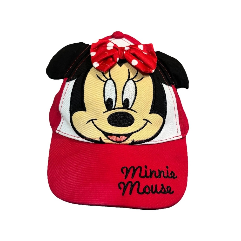 Disney Minnie Mouse Red Hat Cap Youth Kids Adjustable Strapback‎ Gift Travel
